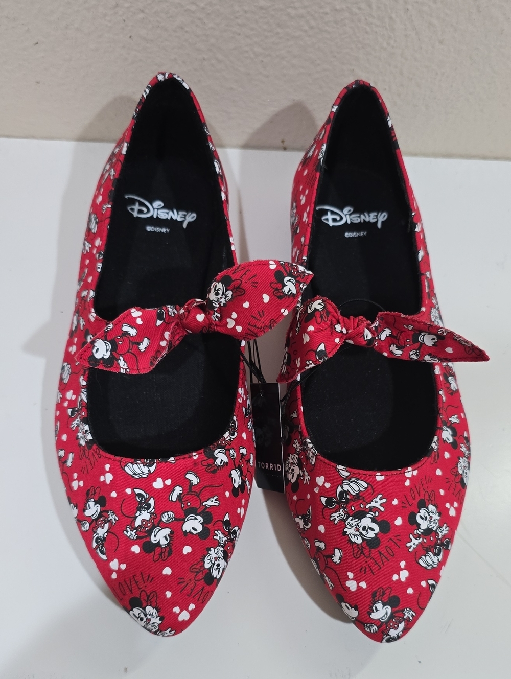 Torrid Red Minnie Mouse Print Bow Mary Jane Flats ❤️ Disney Special Edition
